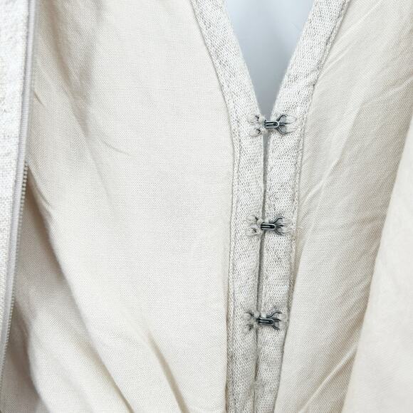 Abercrombie & Fitch Womens Boho Beach Linen Blend Knotted Cutout Midi Dress XLT - Picture 9 of 11